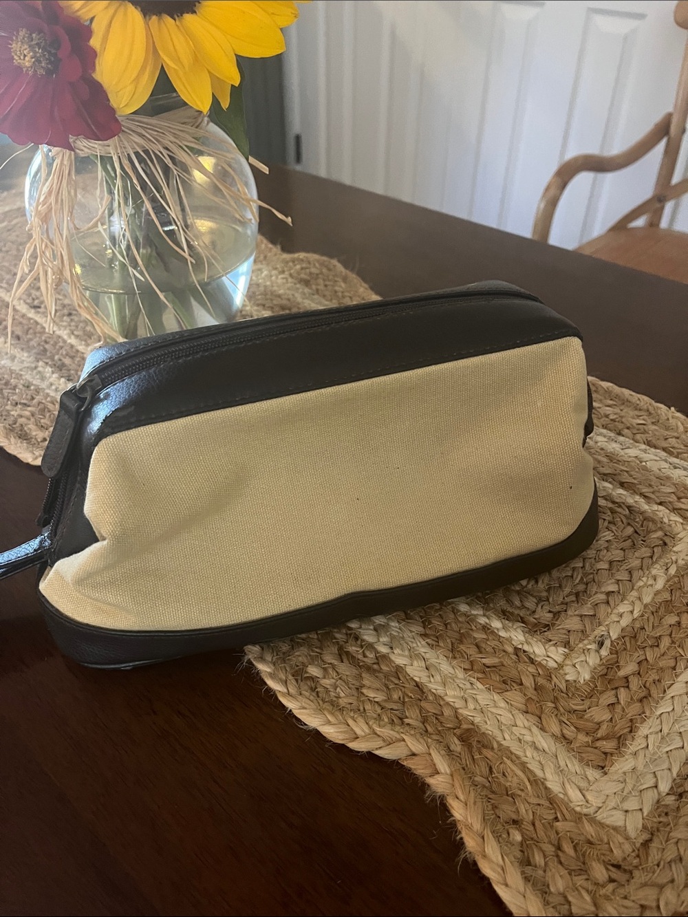 Men's Canvas and Leatherlike Toiletry Dopp Kit